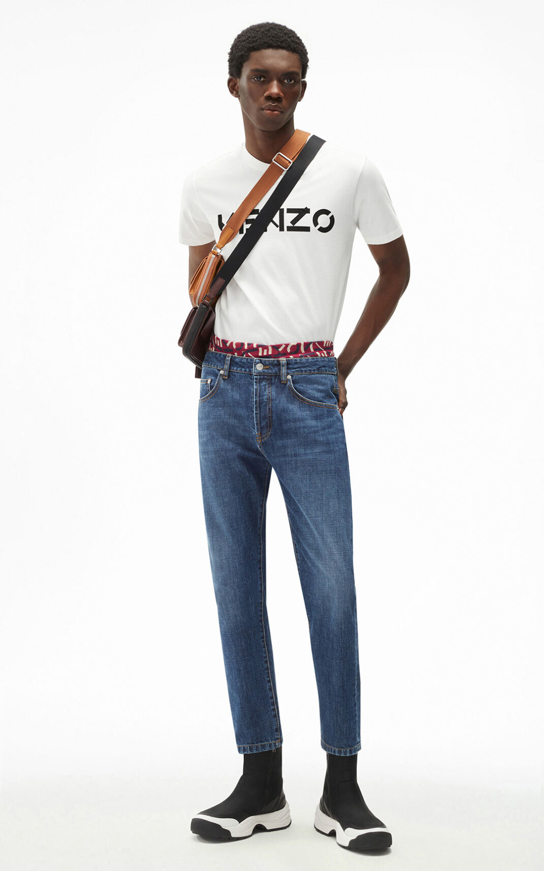 Kenzo Cropped Jeans Erkek Lacivert Mavi | 5912-DPROQ